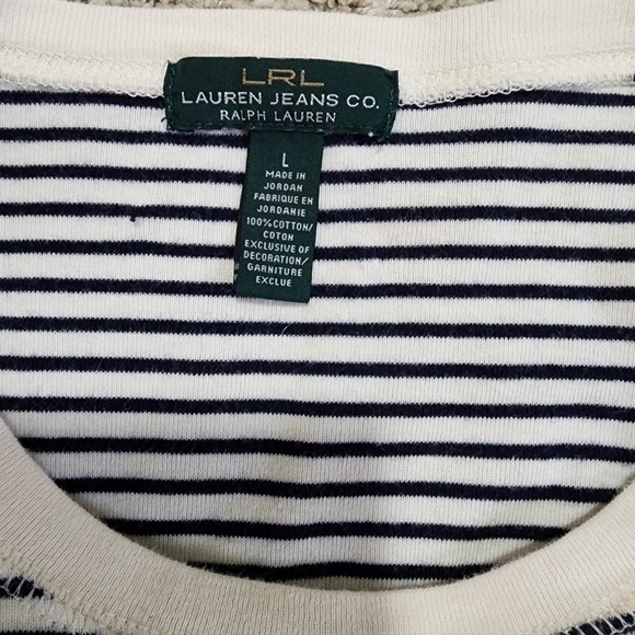 Lauren Ralph Lauren Long Sleeve Striped Sweater - Large - Picture 8 of 9
